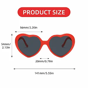 Солнцезащитные очки Сердце Qerich Красный synthetic.ua - Фото 1