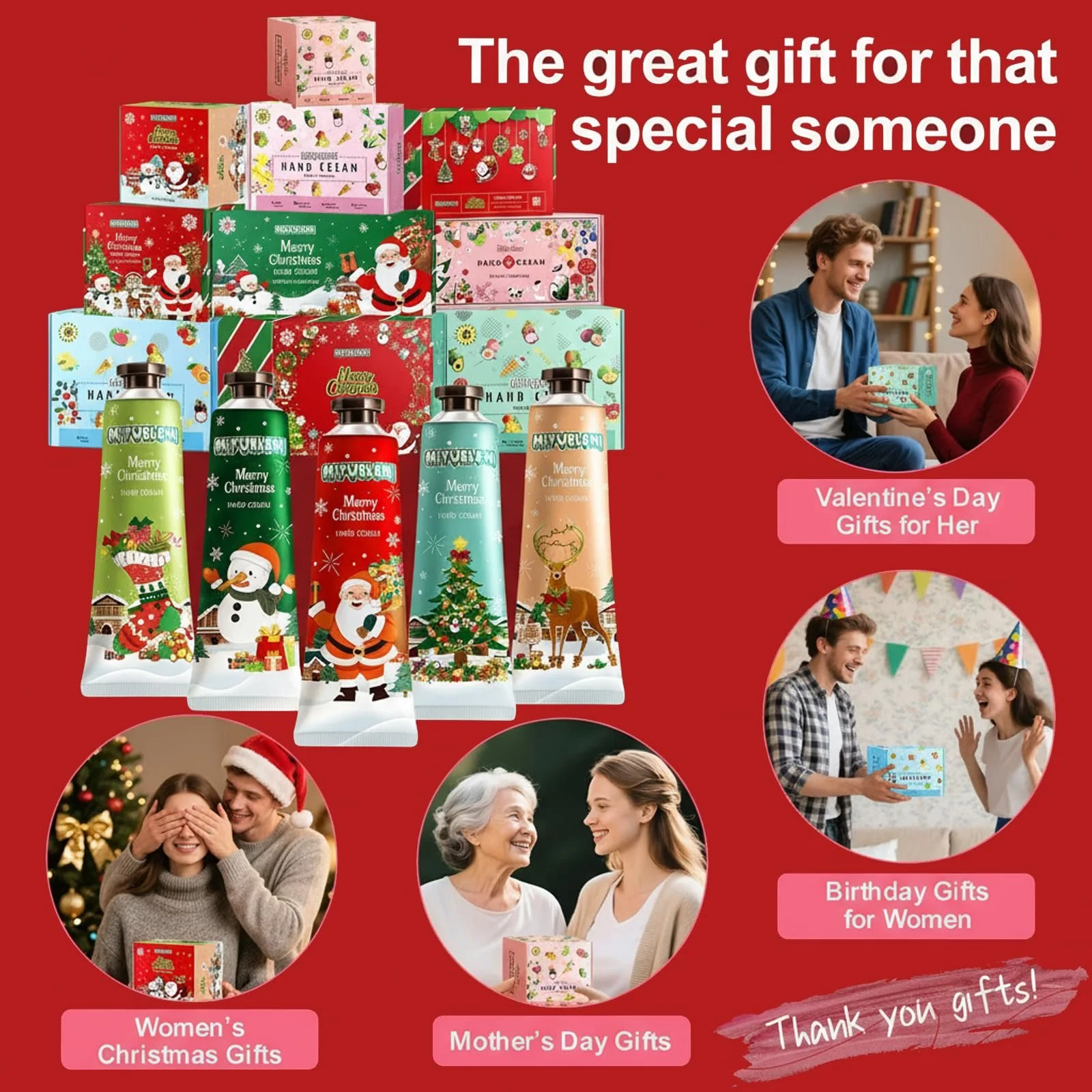 Набор кремов для рук Мини-набор кремов для рук 5 шт. Рождественские подарки. Рождественский крем для рук для очень сухой кожи рук для женщин, мужчин, семьи и друзей, фото №8 Набор кремов для рук Мини-набор кремов для рук 5 шт. Рождественские подарки. Рождественский крем для рук для очень сухой кожи рук для женщин, мужчин, семьи и друзей, фото №8