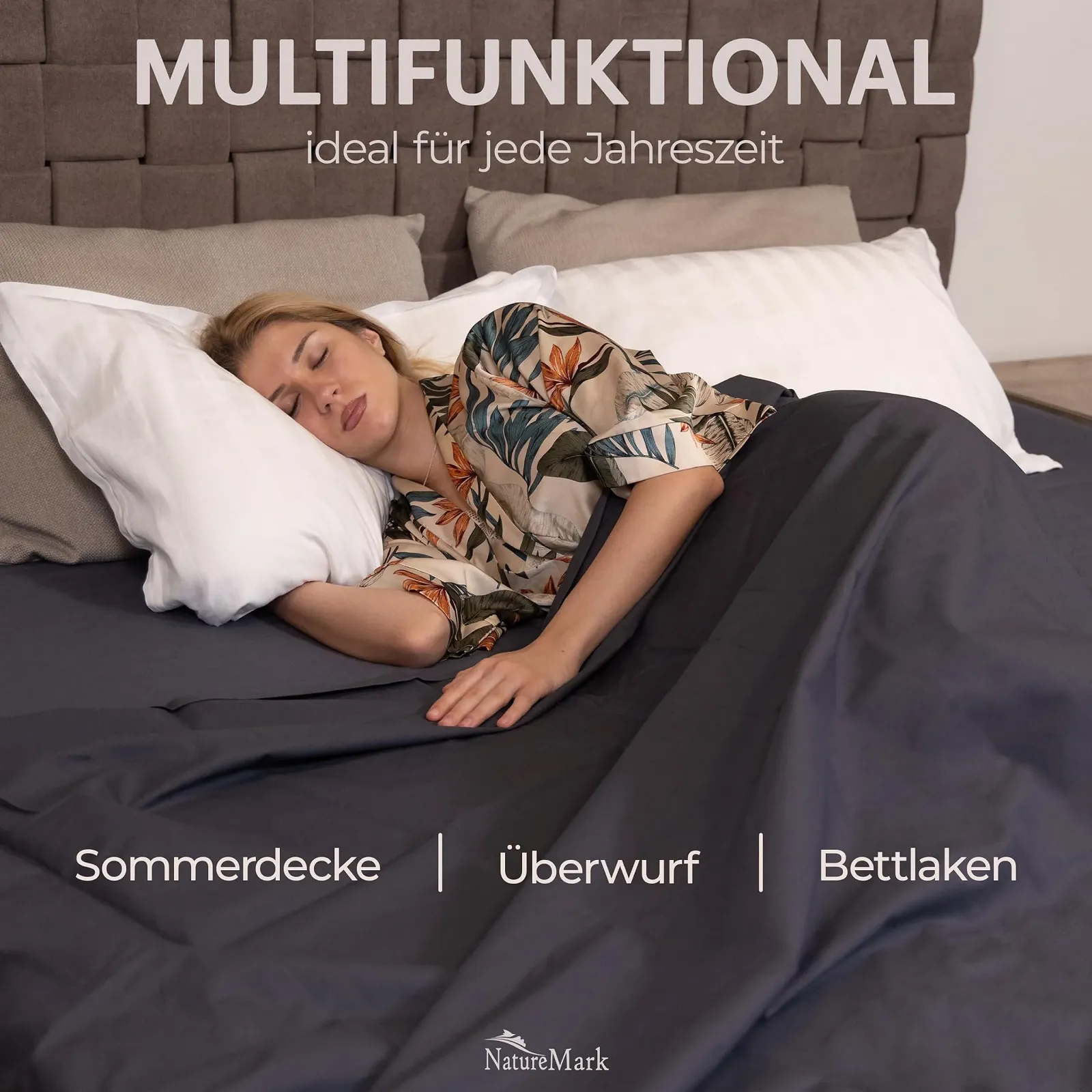 Простирадло GREEN MARK Textilien Classic 150 x 250 см Anthracite, фото №6 Простирадло GREEN MARK Textilien Classic 150 x 250 см Anthracite, фото №6