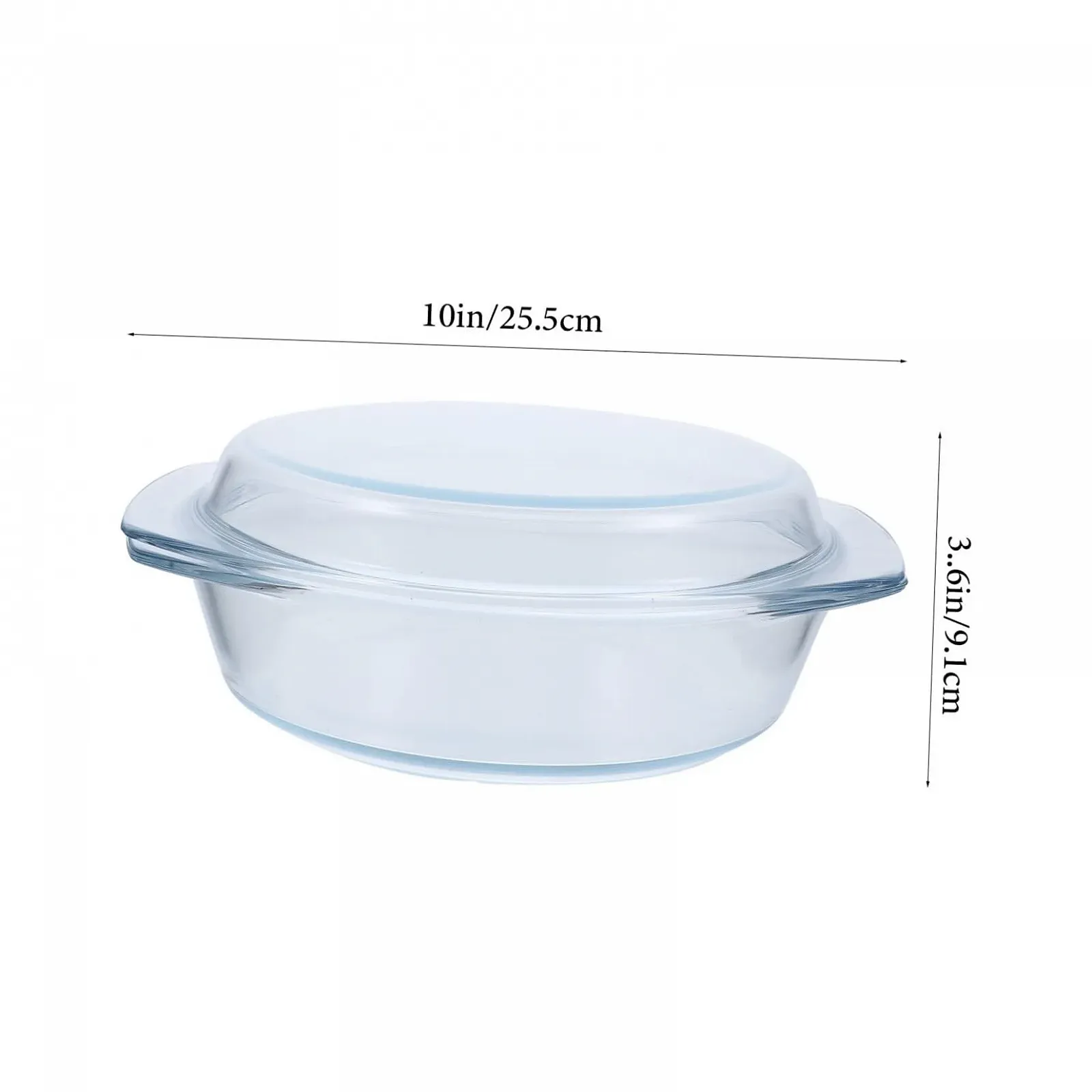 Форма для запікання Healifty з кришкою, термостійка, кругла, фото №2 Форма для запікання Healifty з кришкою, термостійка, кругла, фото №2