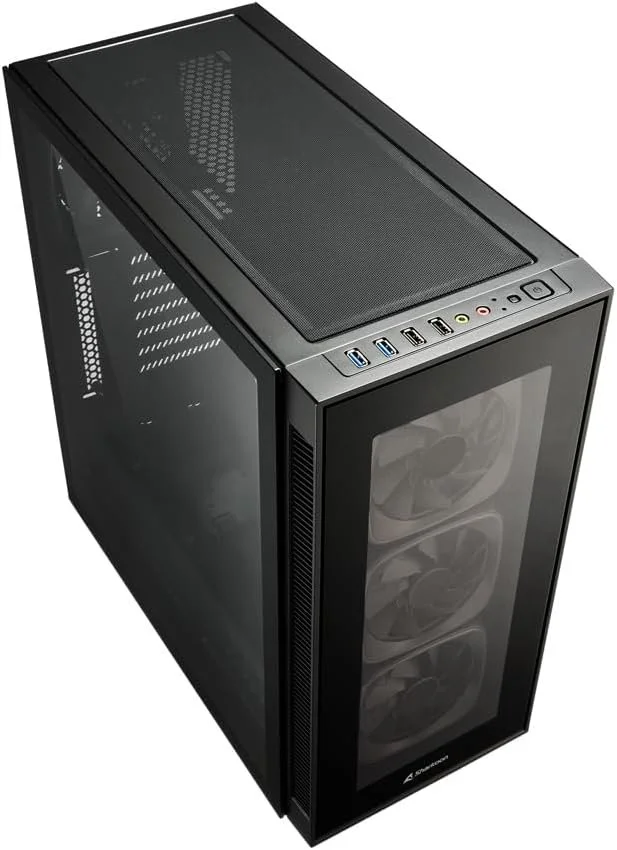 Корпус для ПК Sharkoon TG6 RGB / 4 ARGB вентилятори / Без БЖ / Чорний, фото №2