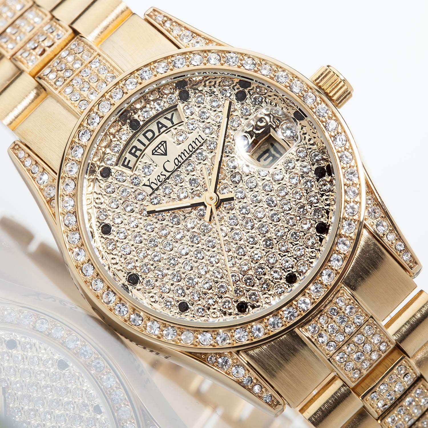 Часы Yves Camani Tiberius YC1043-E женские Кварцевые Металлический ремешок Звезды золотой, фото №4 Часы Yves Camani Tiberius YC1043-E женские Кварцевые Металлический ремешок Звезды золотой, фото №4