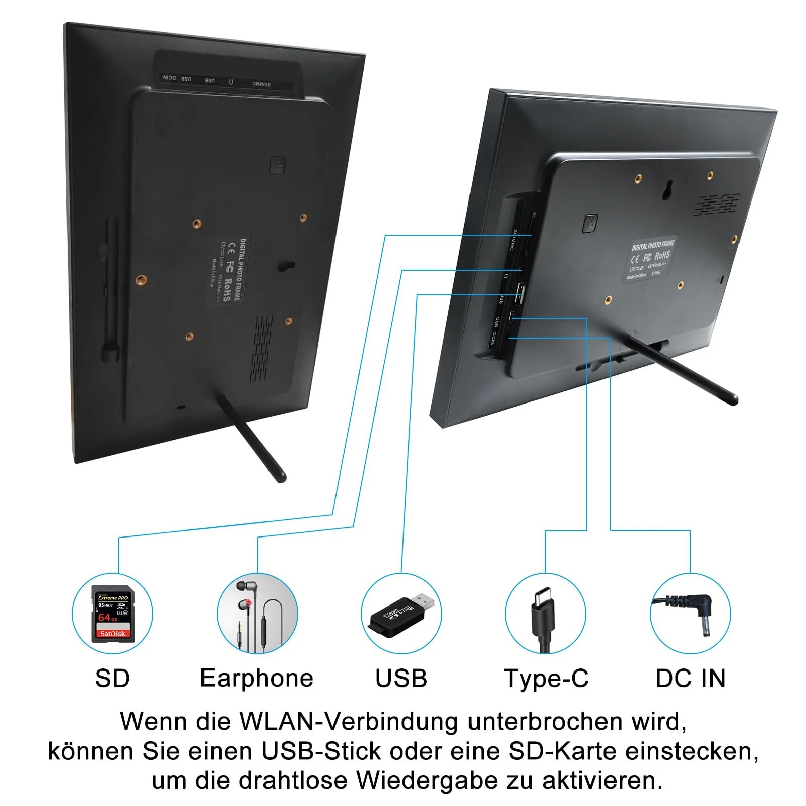 Цифровая фоторамка Golony Frameo 10.1 дюйма 1280 x 800 LCD Сенсорный экран 32 GB, фото №7