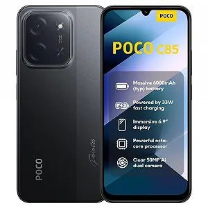 Смартфон XIAOMI Poco C85 8+256GB, 6.9 дюймів 120Hz дисплей MediaTek Helio G81-Ultra Octa-Core, 50MP AI подвійна камера, 6000mAh, Чорний - Фото 1