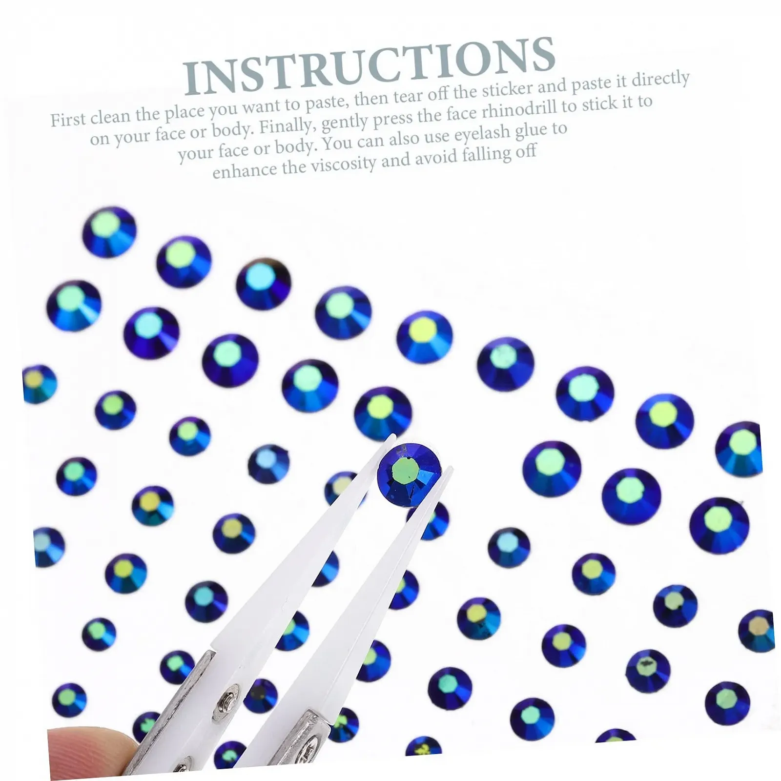 Стразы для ногтей WOONEKY 6 листов, самоклеящиеся, для лица, декоративные акриловые, без клея, фото №8