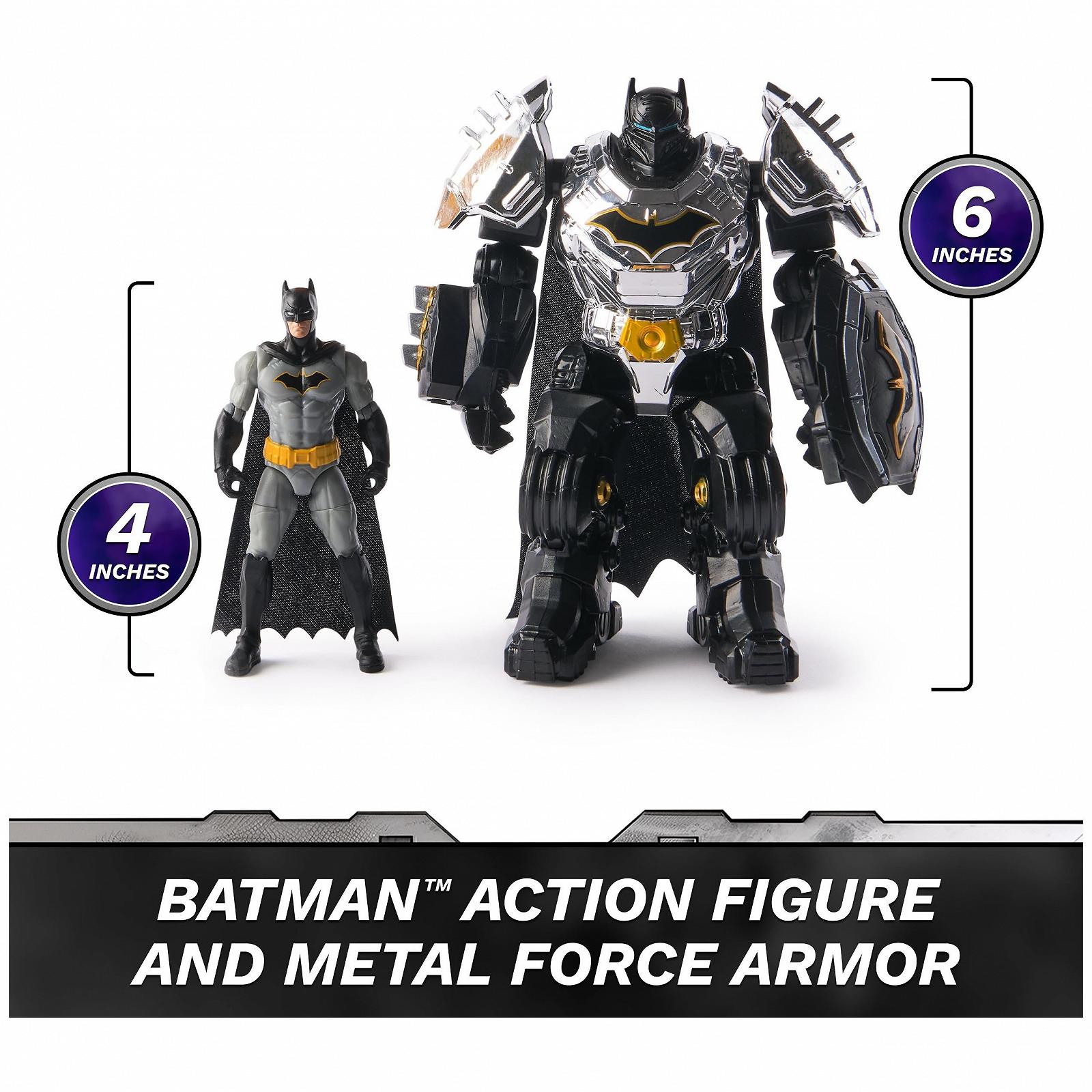 Фигурка Бэтмен DC Comics Metal Force, 15 см с мини-фигуркой 10 см, со встроенным бластером и бронекостюмом, фото №6