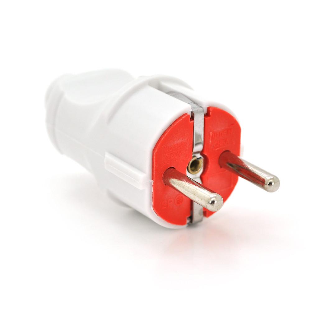 Вілка з заземленням 10/16А 250V A712 White Q20, фото №1