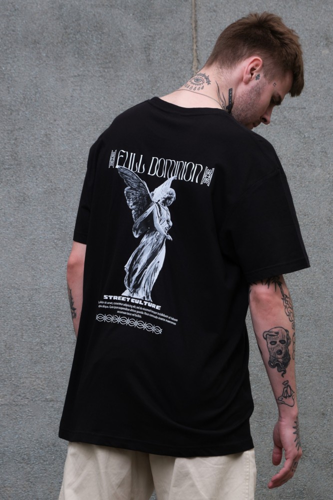 Оверсайз футболка з принтом Without dominion black, фото №2 Оверсайз футболка з принтом Without dominion black, фото №2