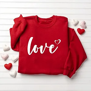 Женский свитшот Vhersily 2025 с графикой сердца, повседневный стиль, длинный рукав, принт "Милая любовь" synthetic.ua - Фото 1