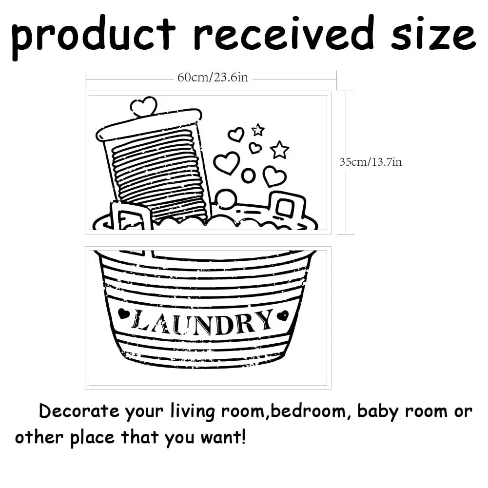 Наклейка на стіну SUPERDANT Laundry Пральня вінілова для пральних машин, фото №2