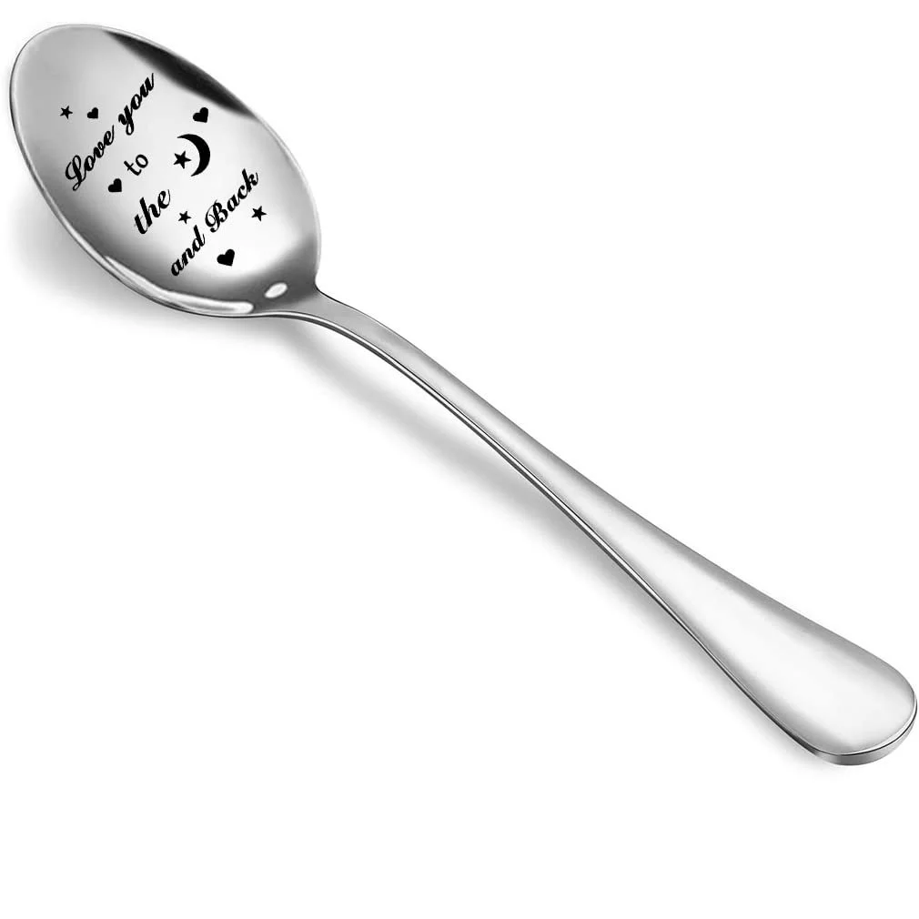 Ложка для кави з гравіюванням Love you to the Moon and Back, фото №3