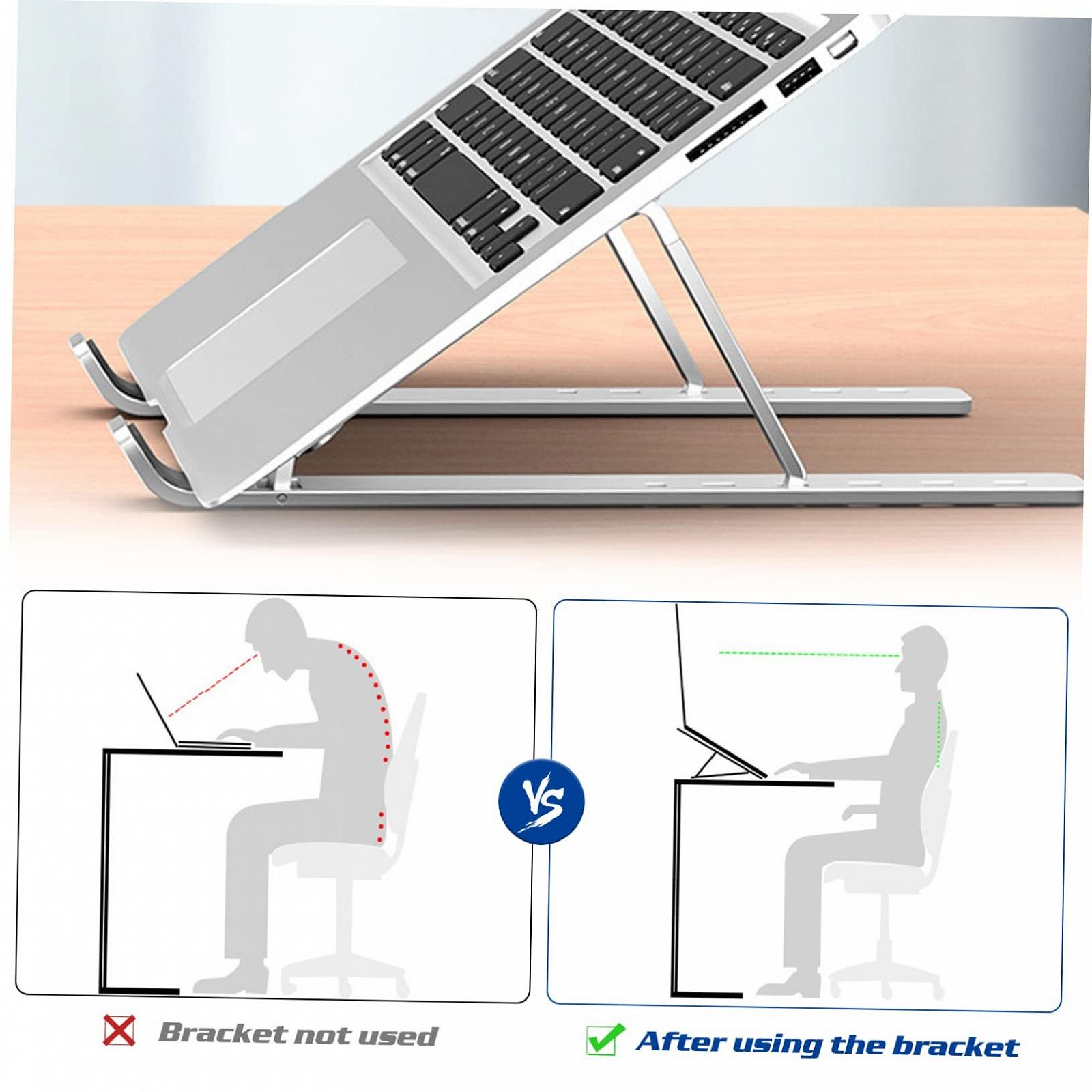 Складана Підставка для Ноутбука з високоякісного матеріалу для ігор, відео, роботи та читання. Покращене тепловідведення. Легко складається., фото №5