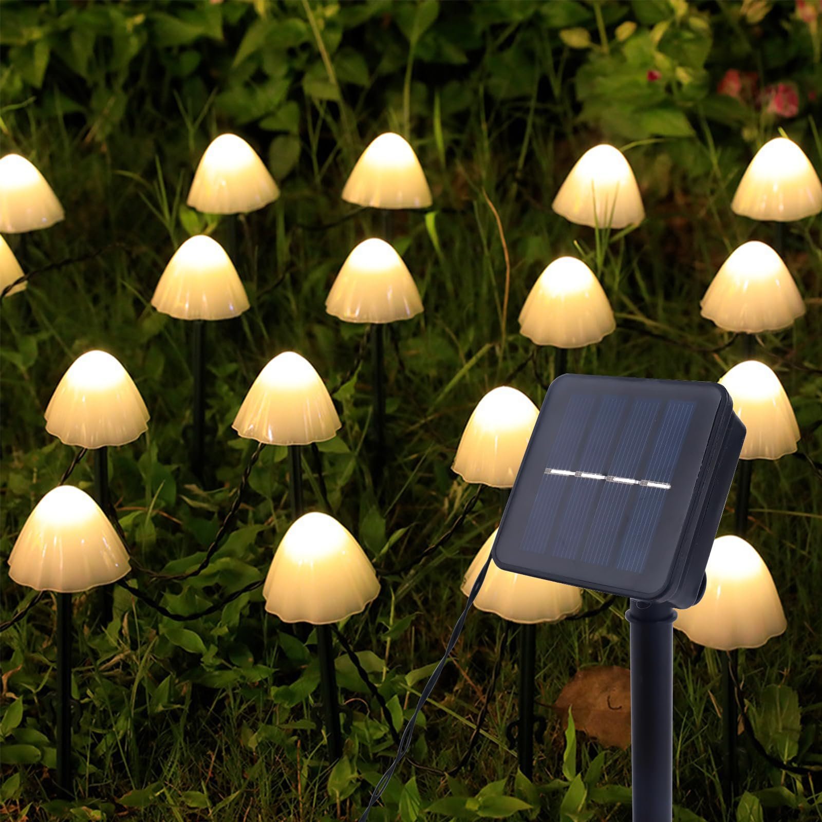 Гирлянда ENLACE, 10 LED, 3.5 м, в форме грибов, солнечная, для сада, теплая, фото №1