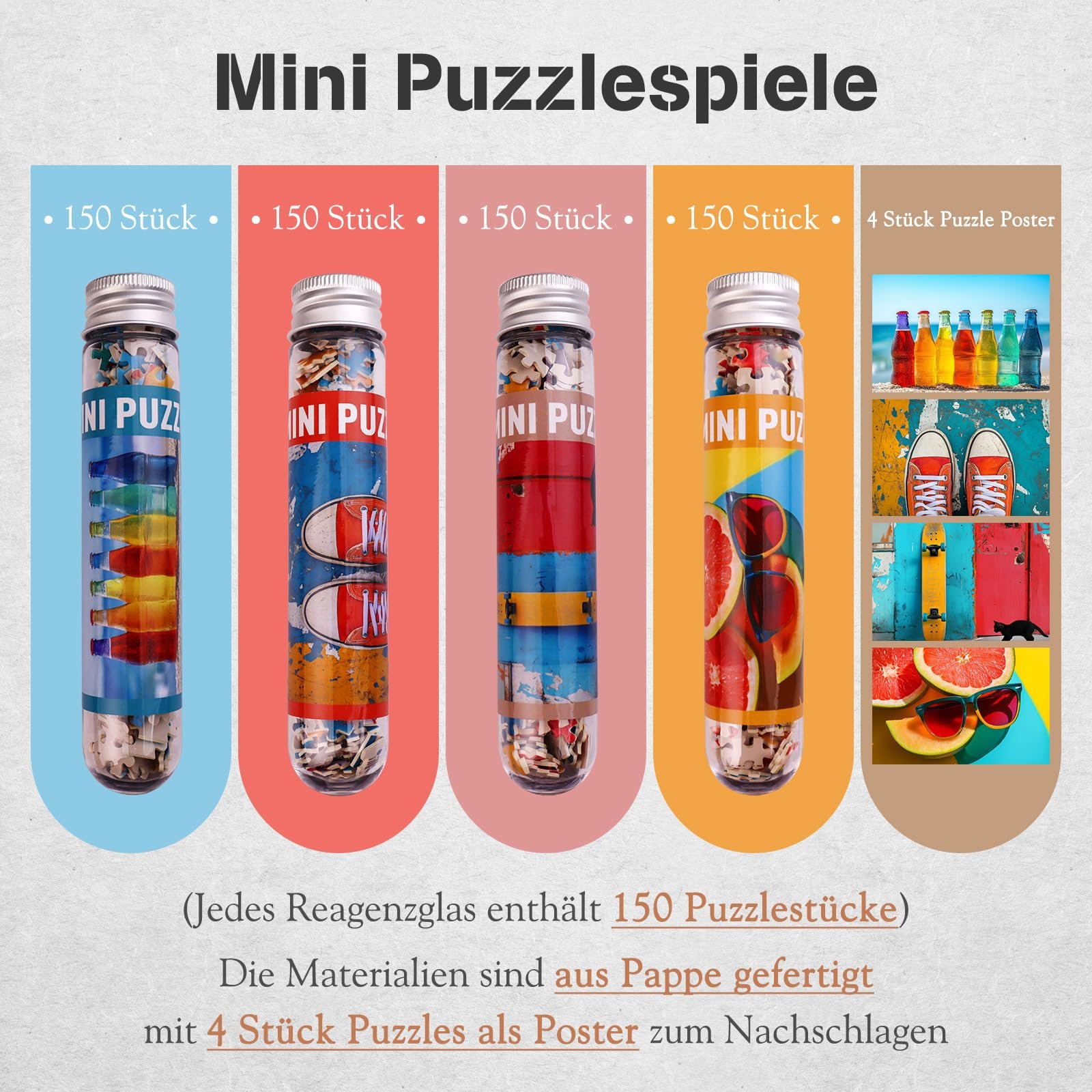 Набір пазлів MISITU Summer Theme 4 шт. по 150 елементів міні для дорослих, фото №3 Набір пазлів MISITU Summer Theme 4 шт. по 150 елементів міні для дорослих, фото №3