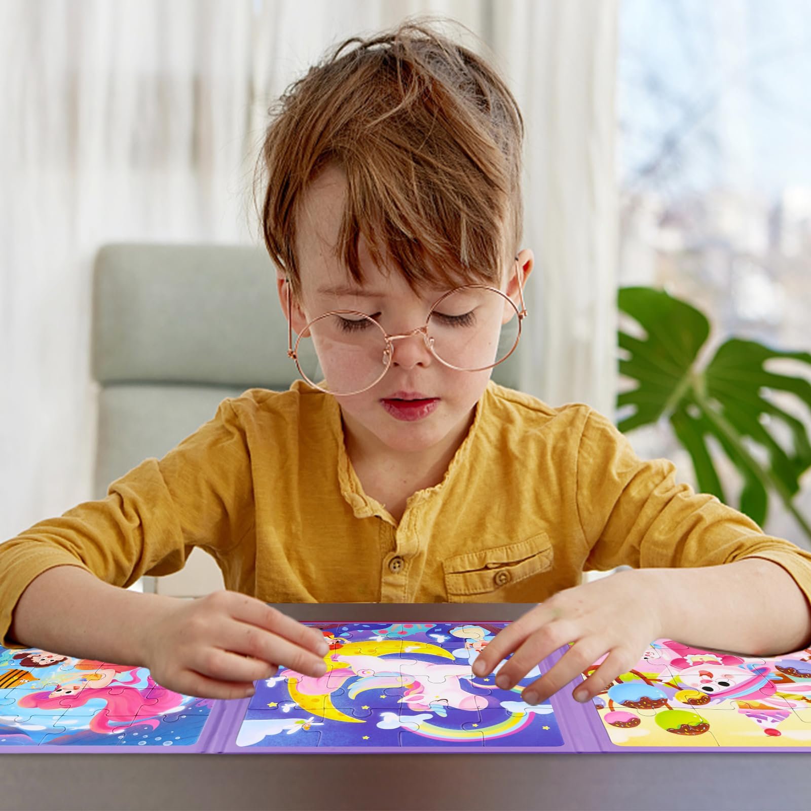 Магнітний пазл 3-в-1 Unicorn Mermaid 12-16-20 деталей від 3 років, фото №6