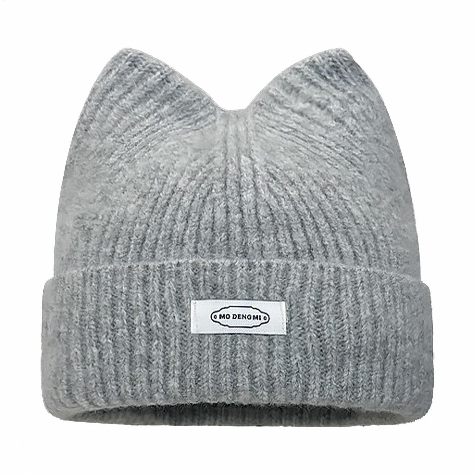 Шапка Вязаная Зимняя С Ушками Кота Дизайн Ушки Кота, фото №1