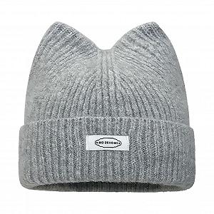 Шапка Вязаная Зимняя С Ушками Кота Дизайн Ушки Кота - Фото 1