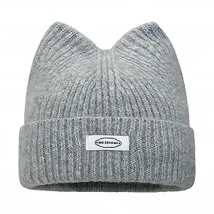 Шапка В'язана Зимова З Вушками Кота Дизайн Вушка Кота - Фото 1