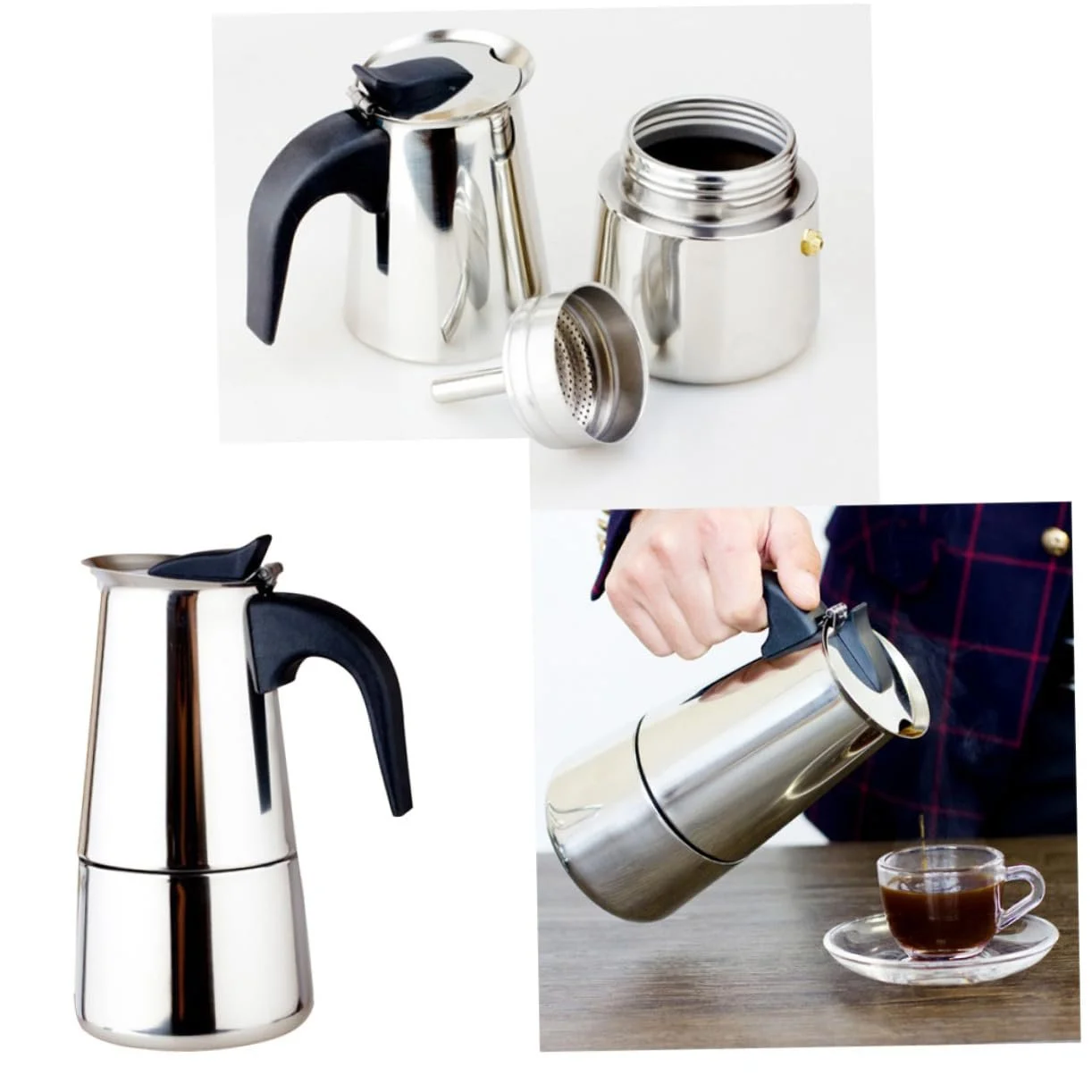 Кофейник ручной Edelstah с фильтром Серебристый, фото №3