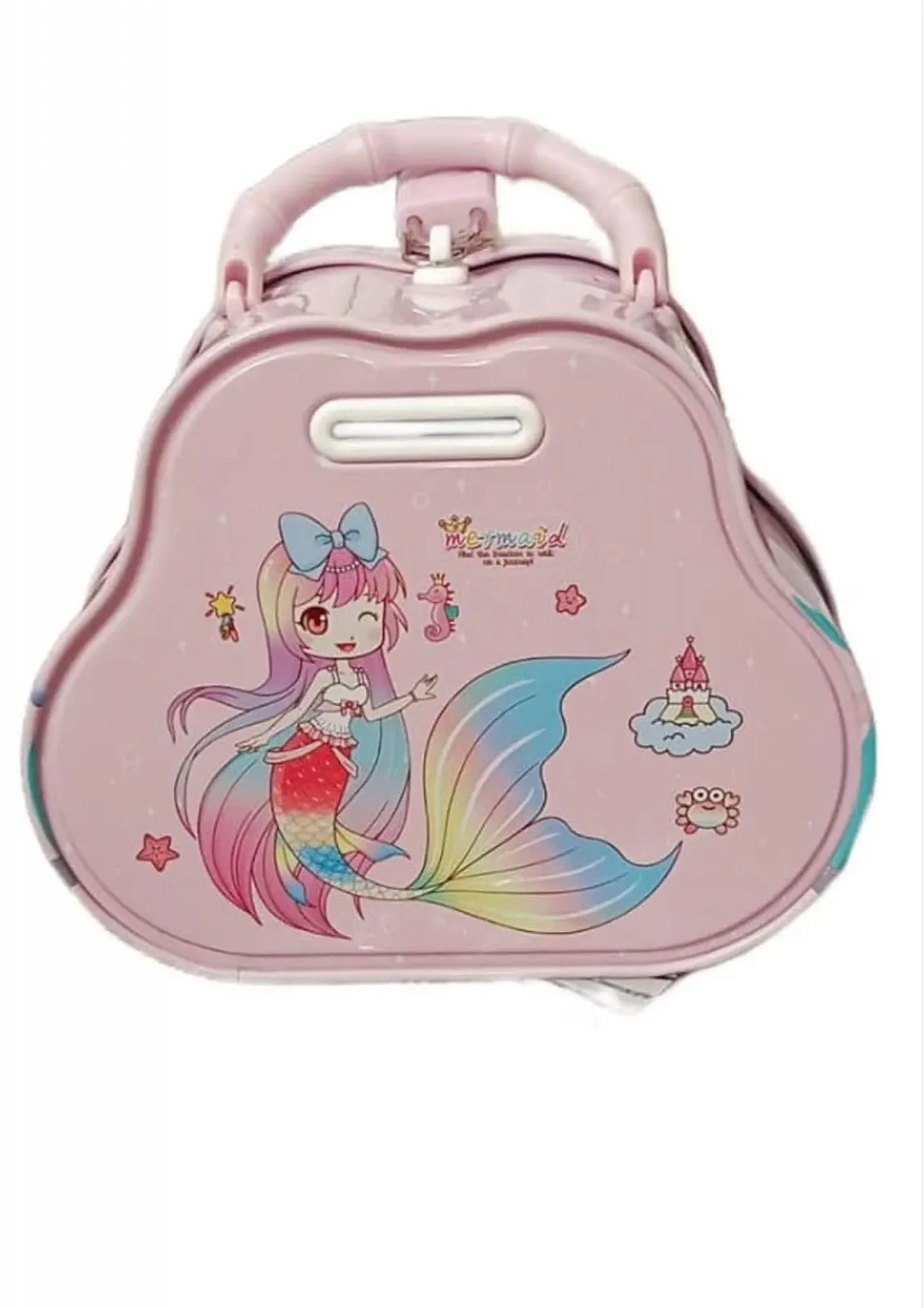 Скарбничка металева із замком та ключем (Сирена, Русалка, Замок) Велика, фото №2