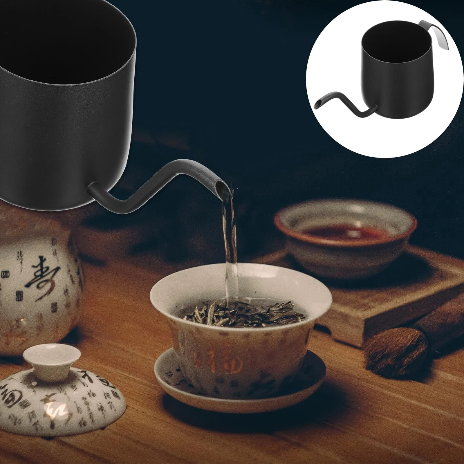 Кавник NUOBESTY Edelstahl 250 мл з довгим носиком та нековзною ручкою, фото №9