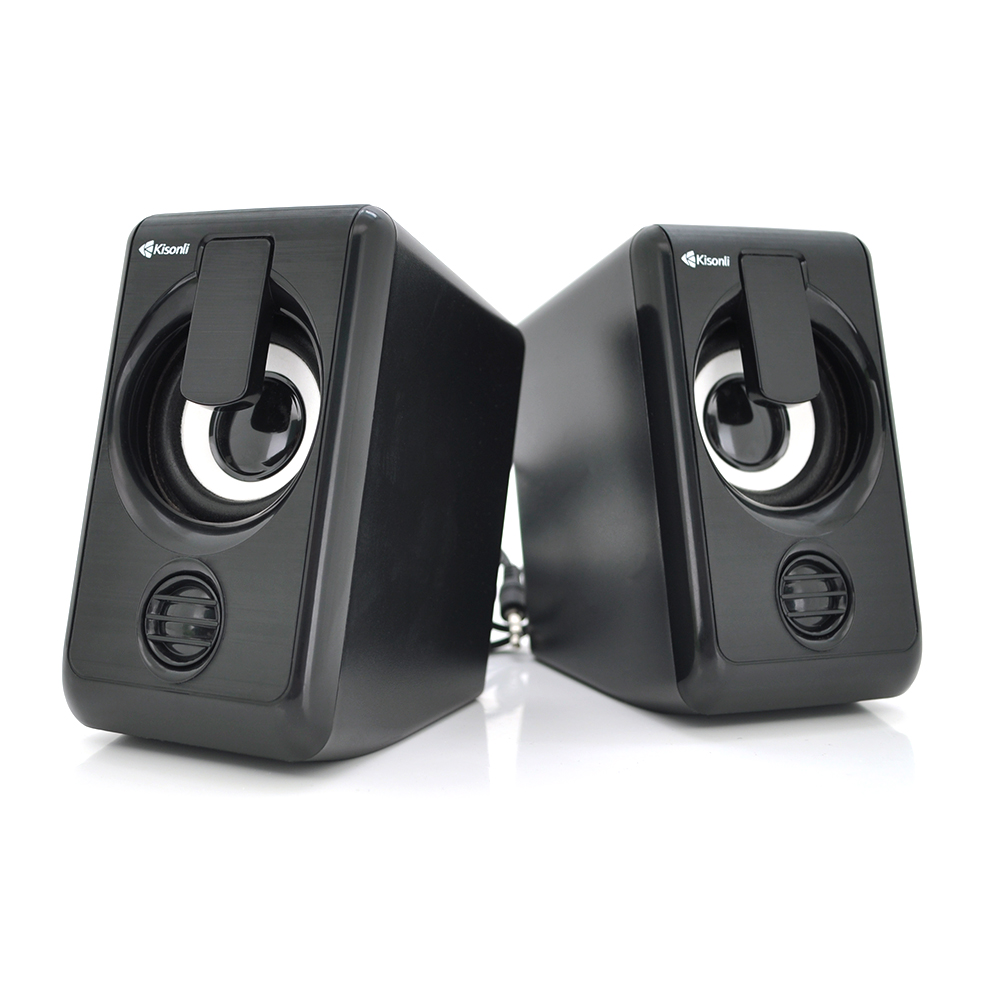 Колонки 2.0 Kisonli L-1010 для ПК і ноутбука USB 3.5mm, 2x3W 20Hz 20KHz з підсвічуванням Black BOX Q50, фото №1