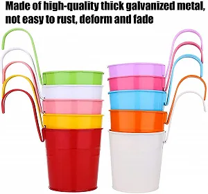 Подвесной цветочный горшок KAHEIGN металлический 10 см со съемным крючком 10 шт Серебристый synthetic.ua - Фото 1