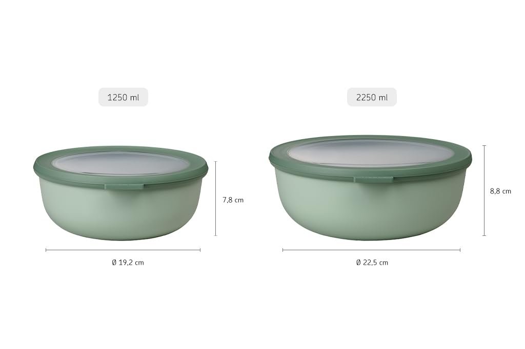 Мультимиска Mepal Cirqula Round 2250 мл герметична небитка Nordic Black, фото №3