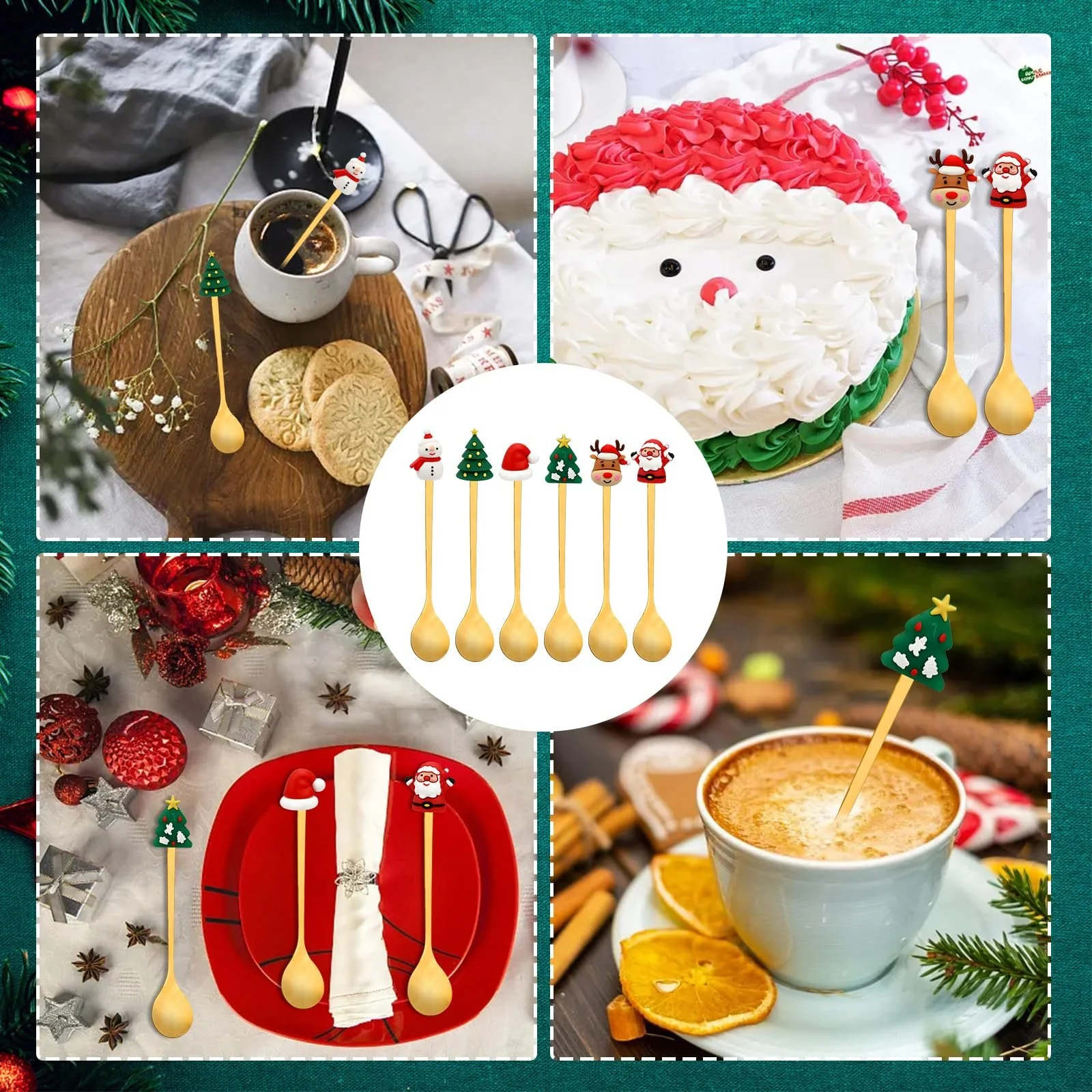 Набір з 6 різдвяних кавових ложок, фото №6