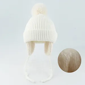 В'язана дитяча шапка для малюків з флісовою підкладкою synthetic.ua - Фото 1