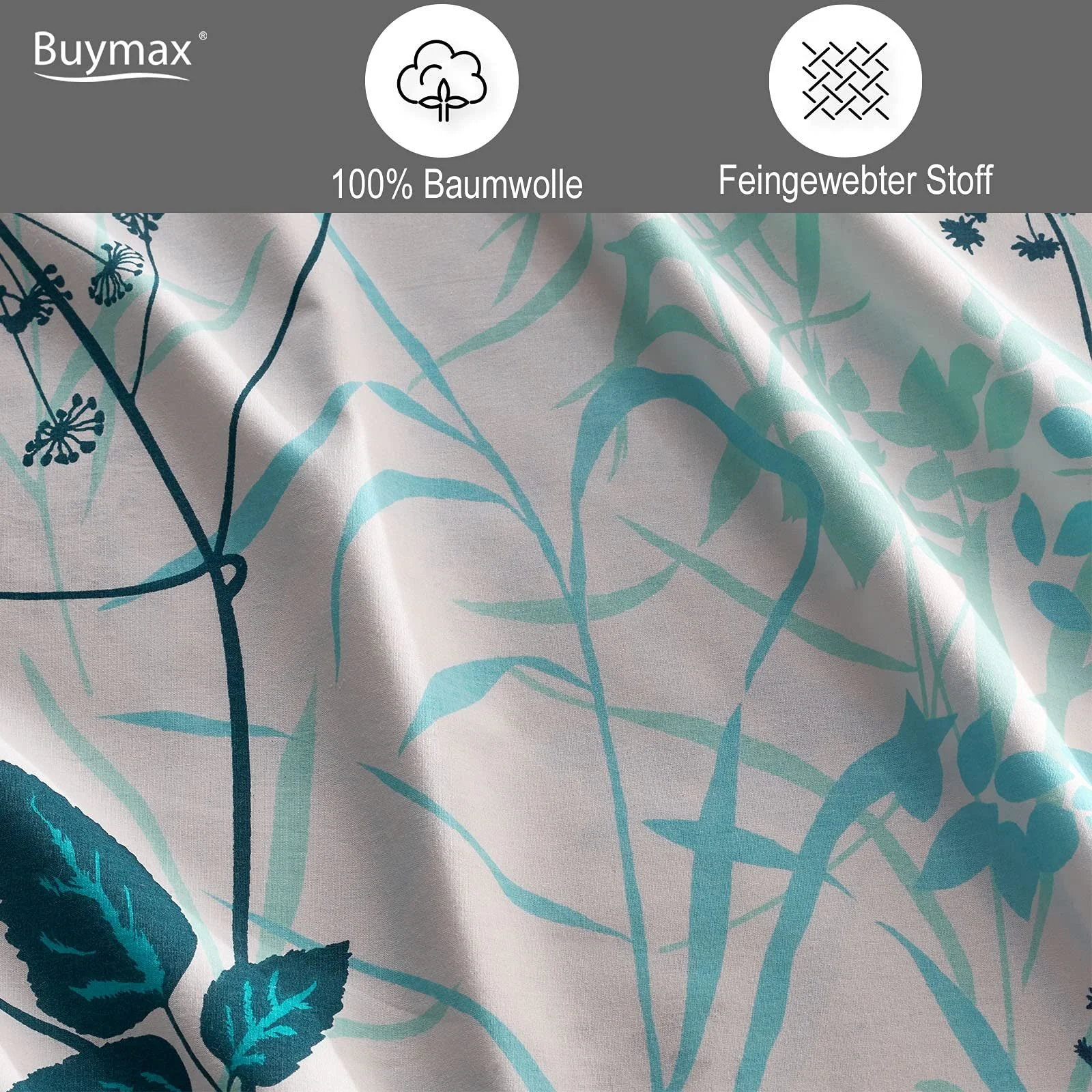 Постільна білизна Buymax® 135 х 200 см 4 предмети 100% Бавовна Renforcé Oeko-Tex На блискавці, фото №3