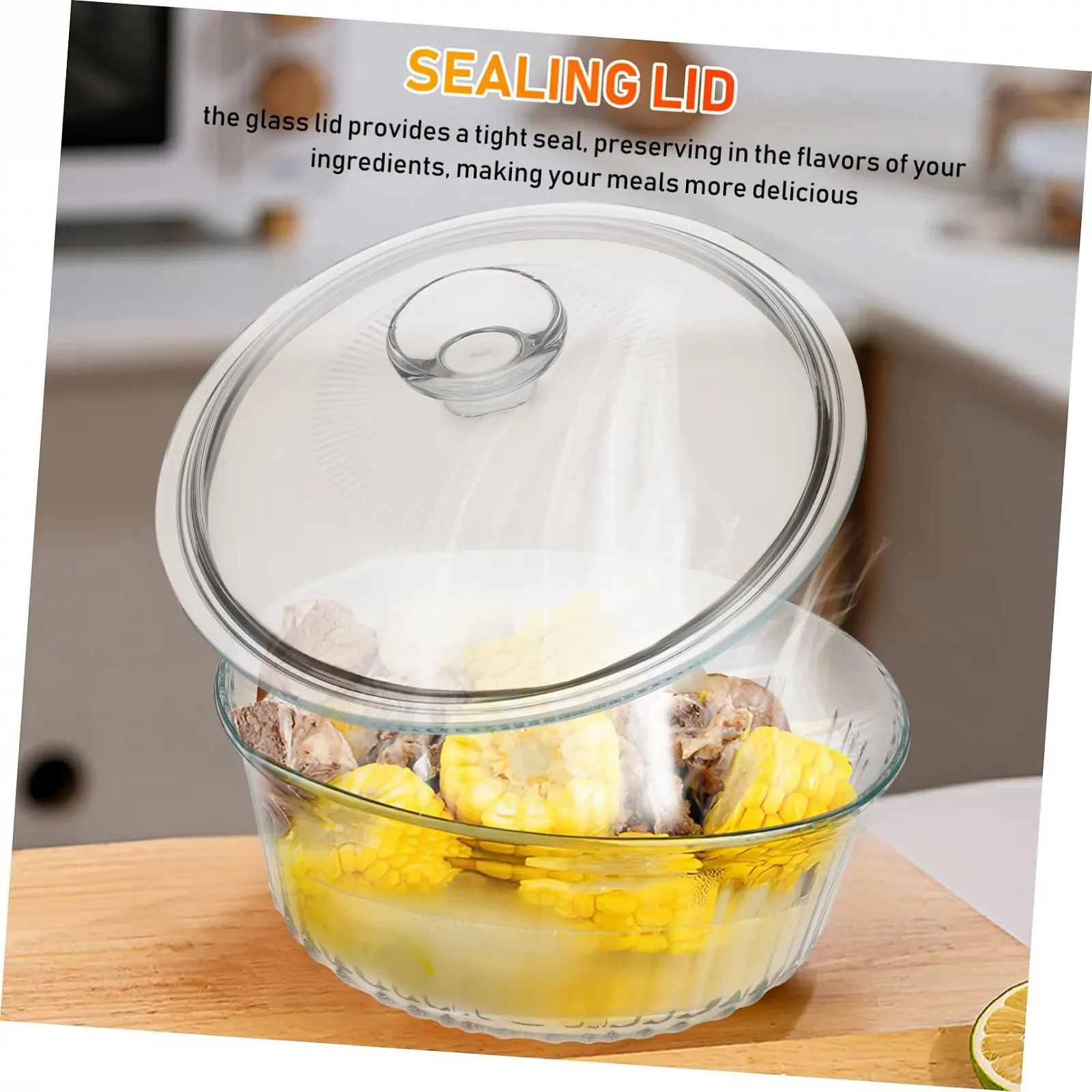 Форма SOLUSTRE Боросилікатне скло З кришкою Кругла Прозора, фото №8