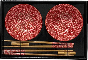 Набор фарфоровых мисок JADE TEMPLE, красный - Фото 1