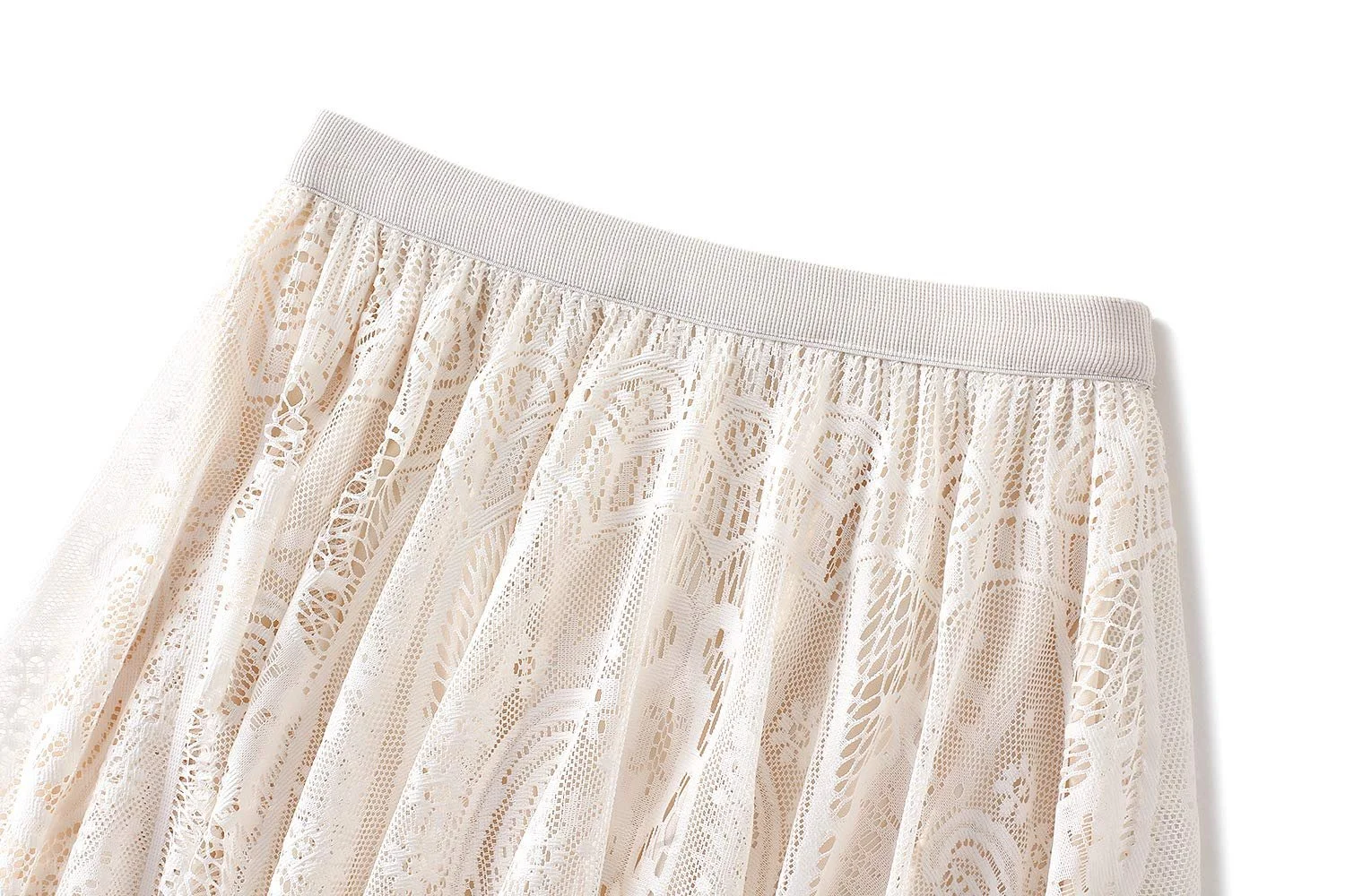 Спідниця A-силуету E-girl S0851 Максі з квітковим мереживом, фото №2