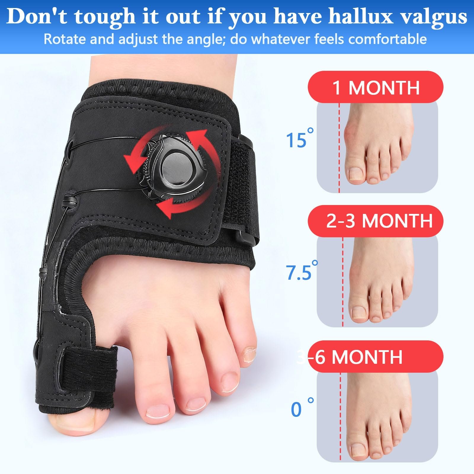 Коректор великого пальця стопи з 2 силіконовими роздільниками для пальців Шина, фото №3