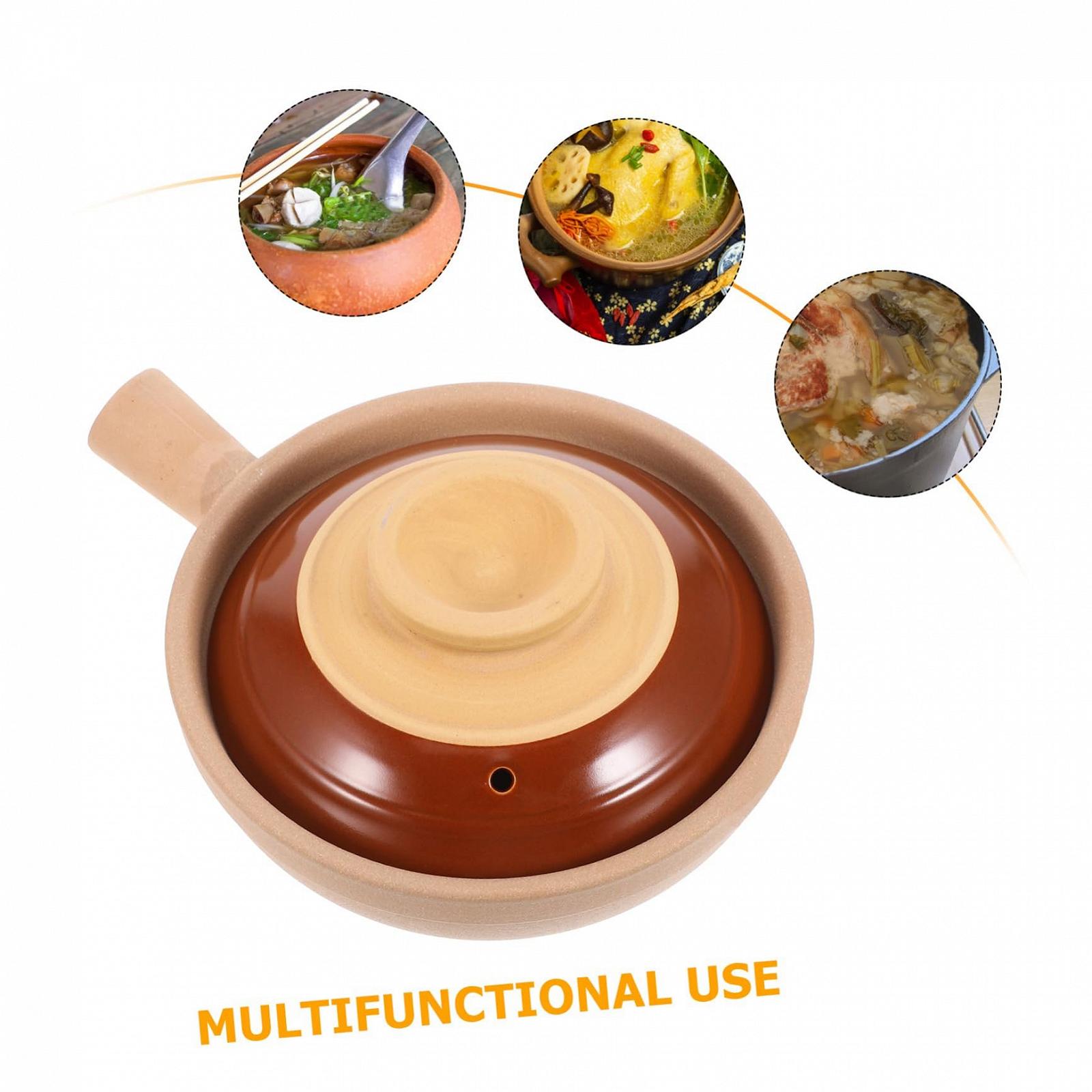 Кастрюля Garneck керамическая терракотовая с крышкой и одной ручкой жаростойкая, фото №3