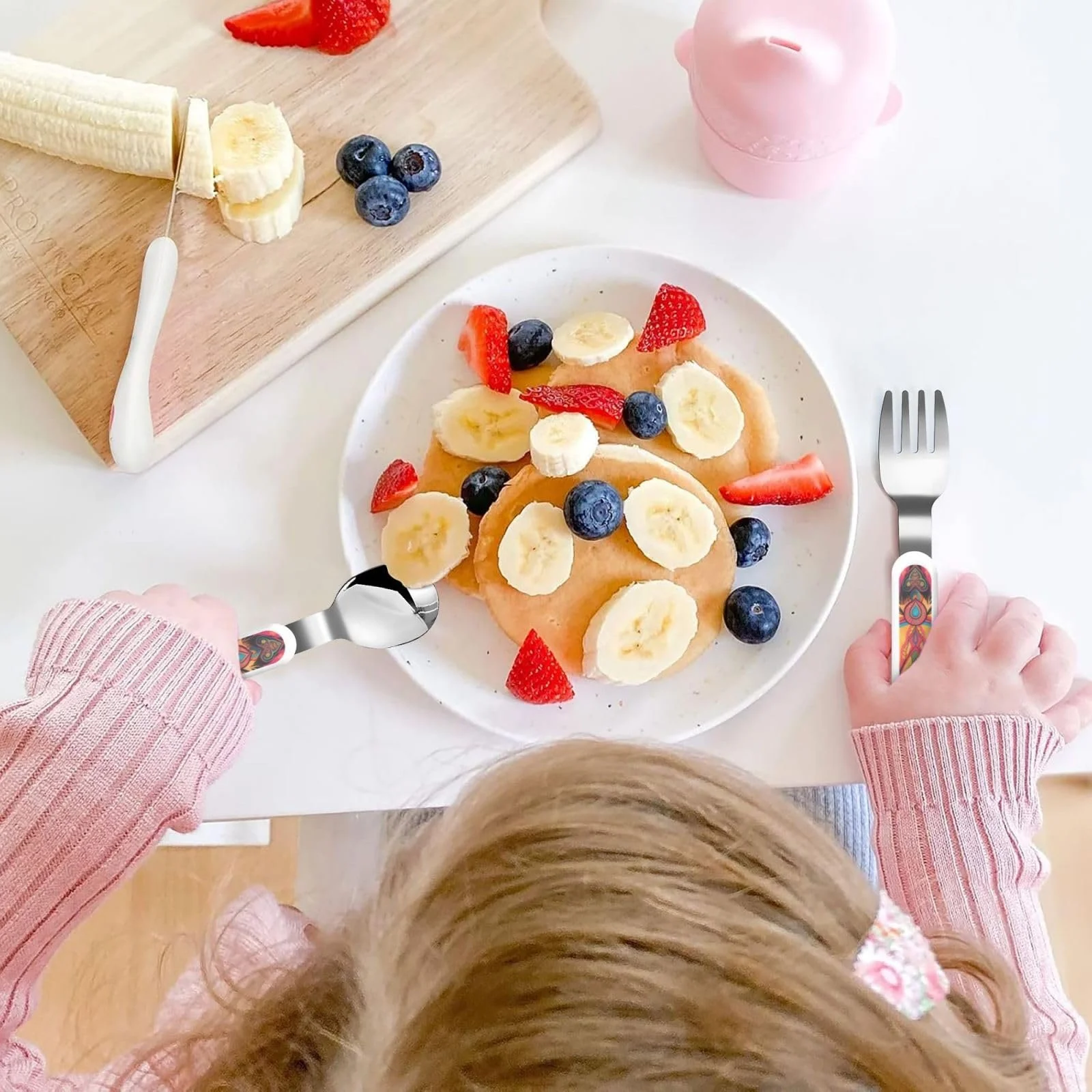 Дитячий набір столових приборів з принтом Mighty Lion, три предмети, багаторазовий, фото №5 Дитячий набір столових приборів з принтом Mighty Lion, три предмети, багаторазовий, фото №5