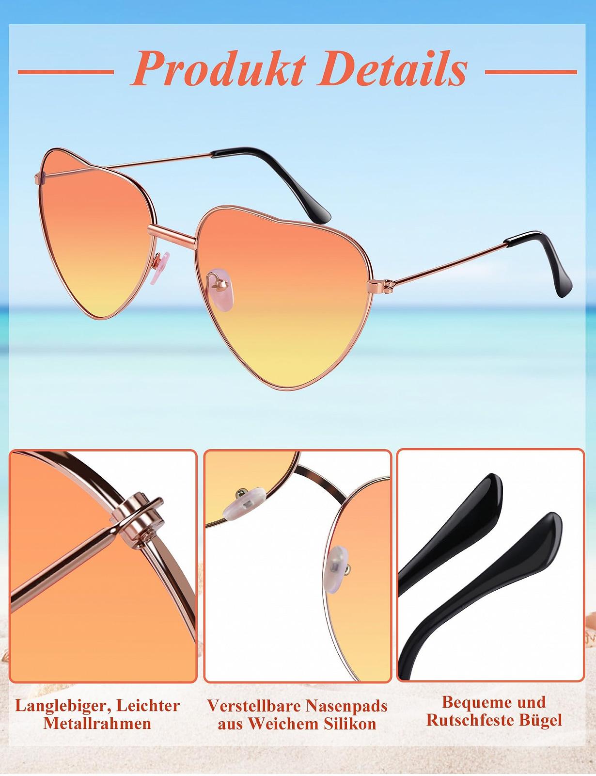 Солнцезащитные очки Сердце Kiiwah Металлическая оправа, фото №4