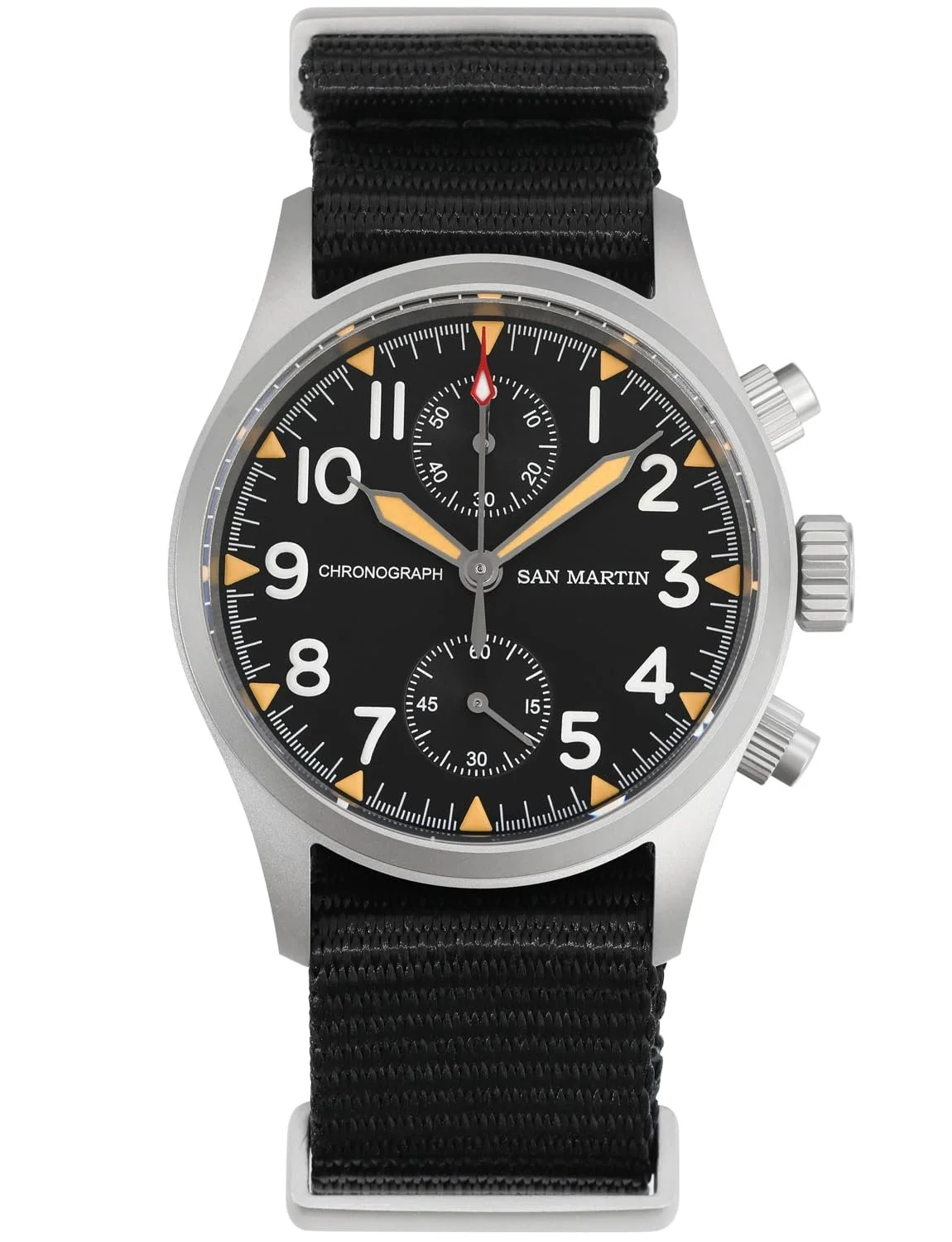 Хронограф San Martin Military SN0120, 37 мм, сапфировое стекло, черный, фото №1 Хронограф San Martin Military SN0120, 37 мм, сапфировое стекло, черный, фото №1