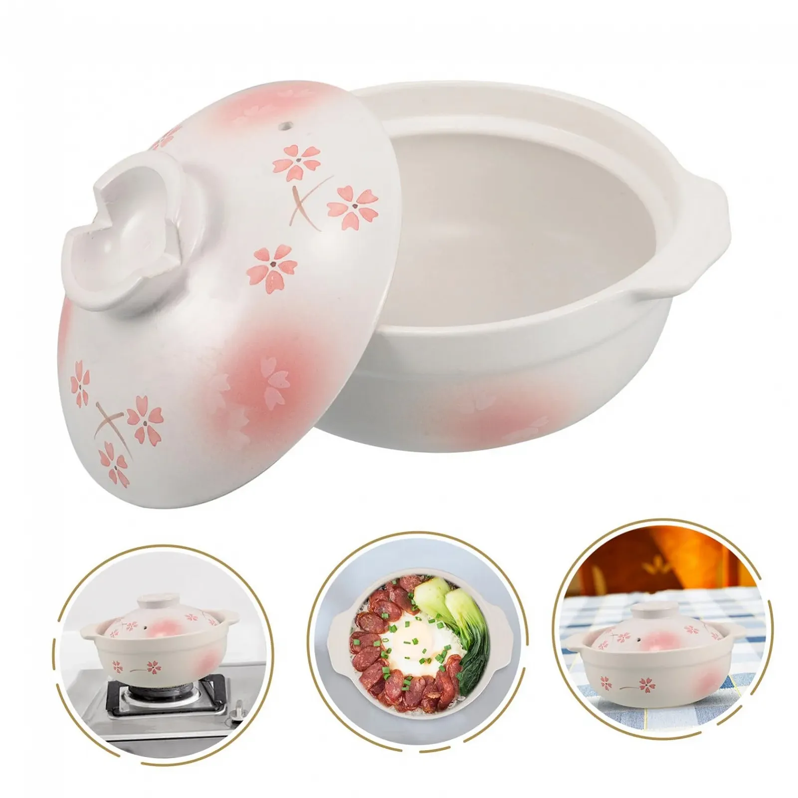 Глиняный горшок японский с крышкой термостойкая керамика для газовых плит, фото №9 Глиняный горшок японский с крышкой термостойкая керамика для газовых плит, фото №9