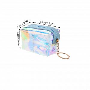 Кошелек-брелок WRITWAA Мини для девочек, 4 шт., прозрачный, радужный с молнией synthetic.ua - Фото 1