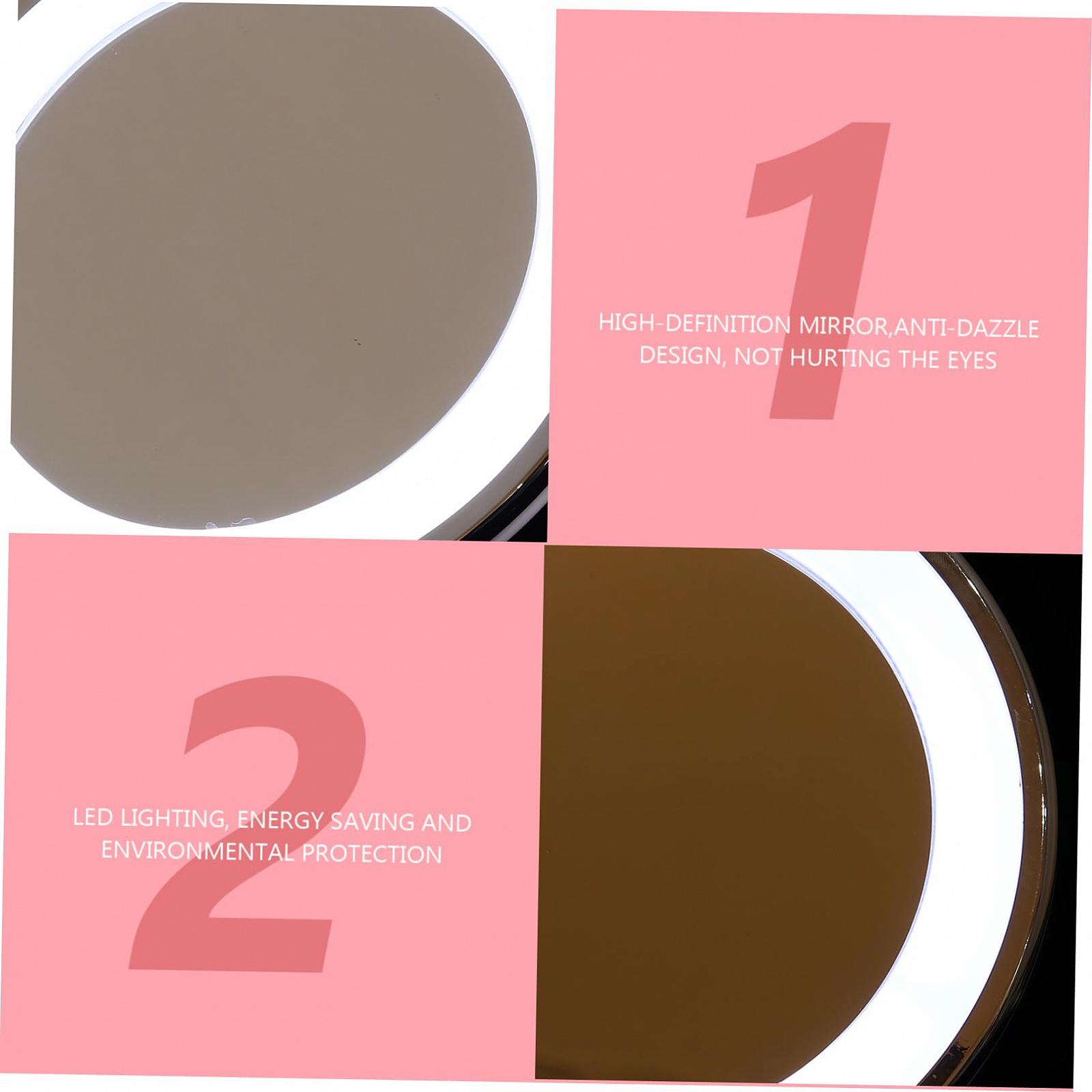 Дзеркало Angoily 3st LED-косметичне 10x для столу з підсвіткою збільшувальне портативне на стіну для подорожей пластикове з гнучкою ніжкою квадратне, фото №4 Дзеркало Angoily 3st LED-косметичне 10x для столу з підсвіткою збільшувальне портативне на стіну для подорожей пластикове з гнучкою ніжкою квадратне, фото №4