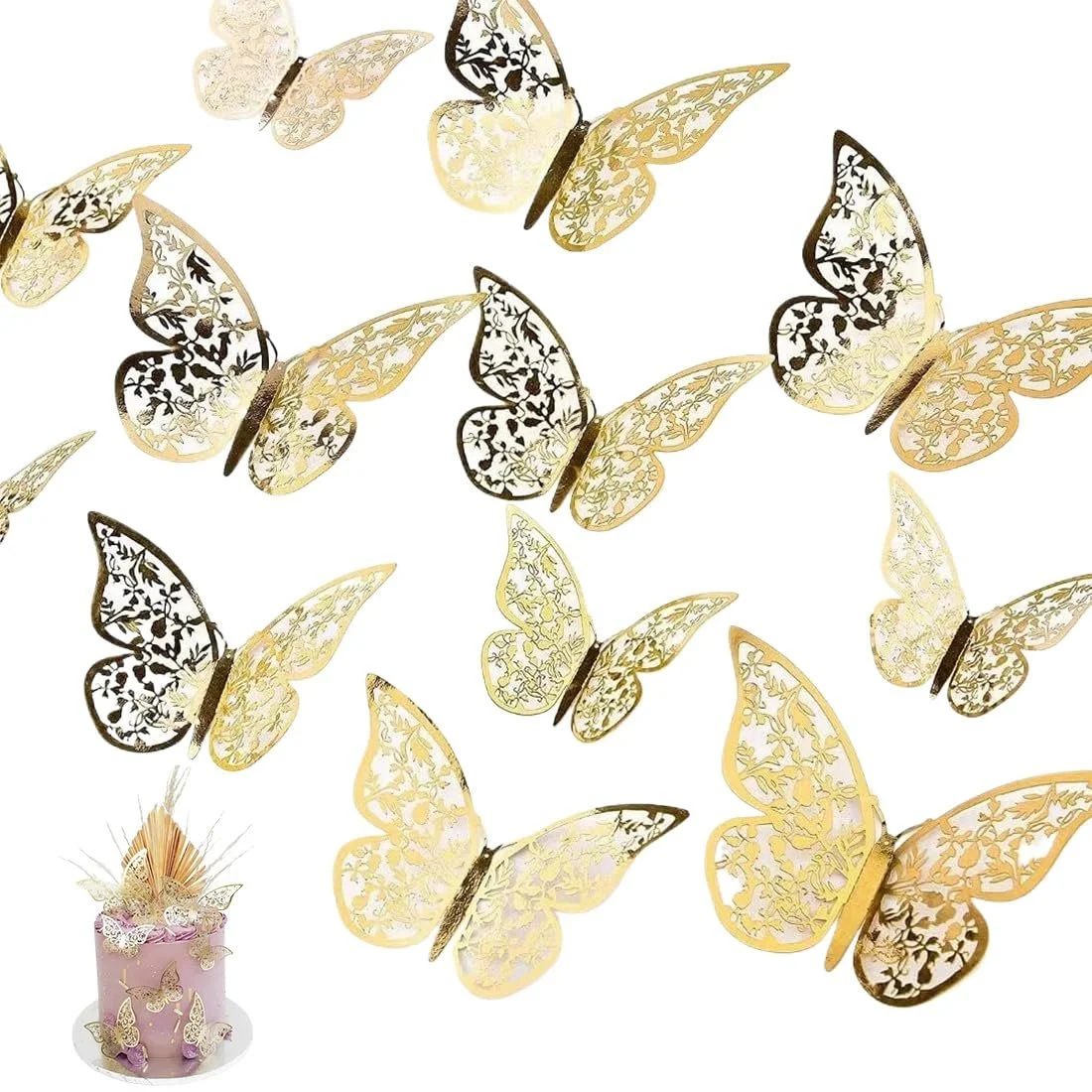 Наклейки на стіну Декоративні метелики 3D 24 шт. 3 розміри, фото №1