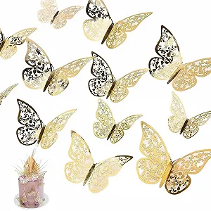 Наклейки на стіну Декоративні метелики 3D 24 шт. 3 розміри - Фото 1