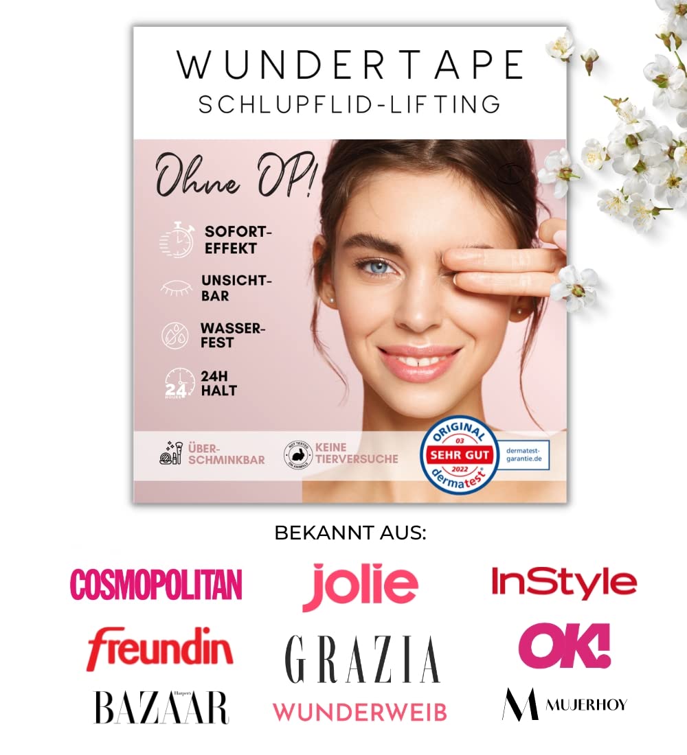 Смужки для повік WUNDERTAPE (водостійкі, невидимі, тримаються 24 години, для подвійних повік) (240 шт.), фото №4