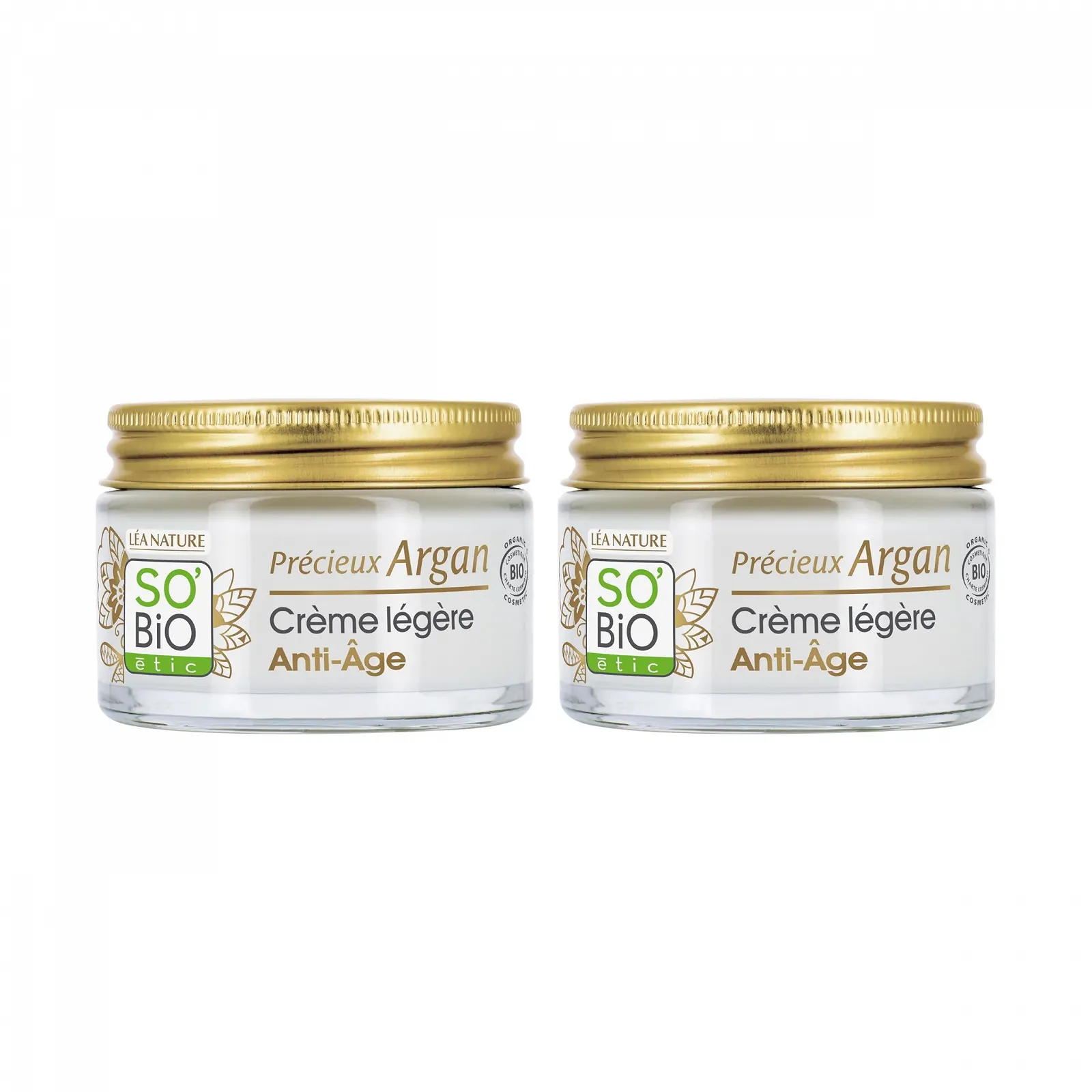Денний антивіковий крем Lea Nature So Bio étic Valuable Argan легкий 2 х 50 мл, фото №1