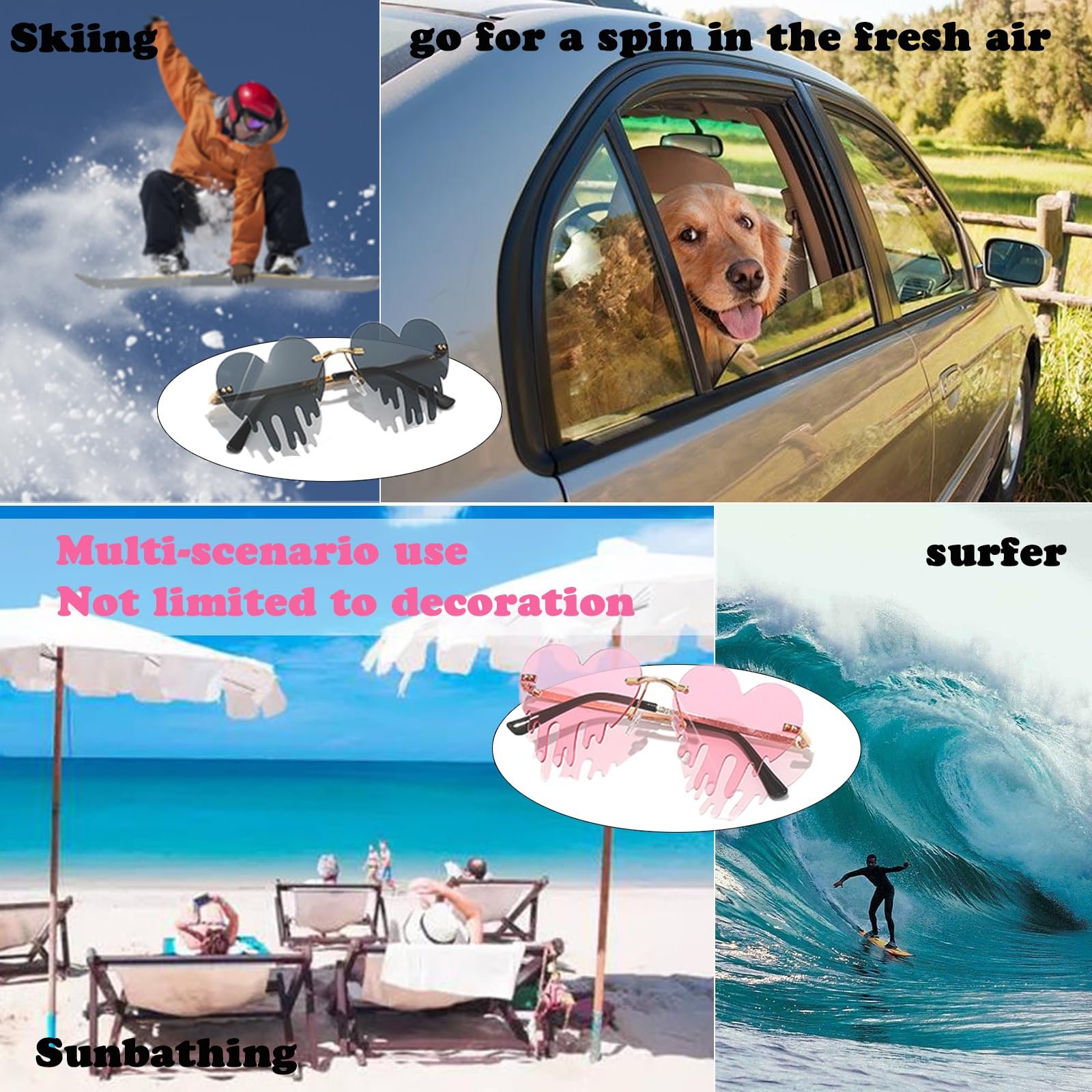 Солнцезащитные очки Mohito Винтаж Сердце Без оправы Ретро, 3 шт., фото №7 Солнцезащитные очки Mohito Винтаж Сердце Без оправы Ретро, 3 шт., фото №7