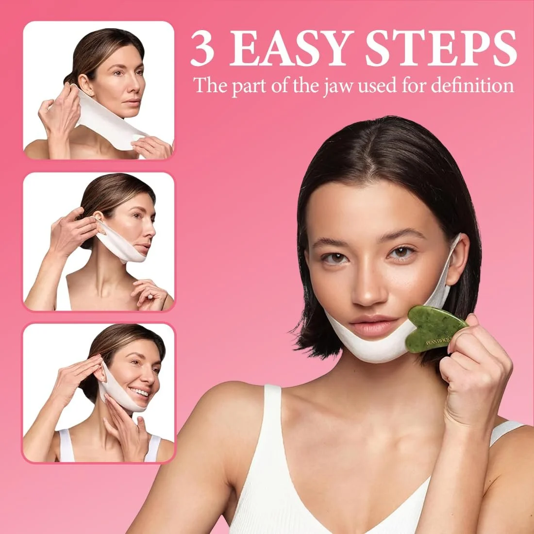Маска для лица IKOPFLN Набор 3 шт. Маска для подтяжки лица, маска для удаления двойного подбородка, гиалуроновая маска для лица, тейп для лица, веганские маски, для красоты контура челюсти, фото №6