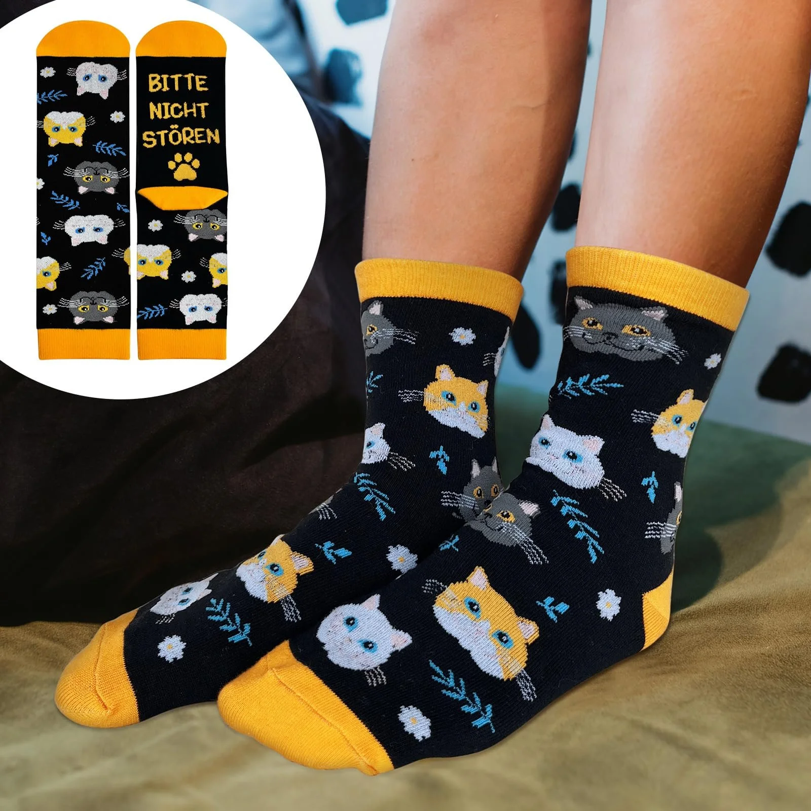 Забавные носки с котами и таксами для женщин и мужчин, смешные носки в подарок для любителей кошек и владельцев собак на день рождения и Рождество, фото №6