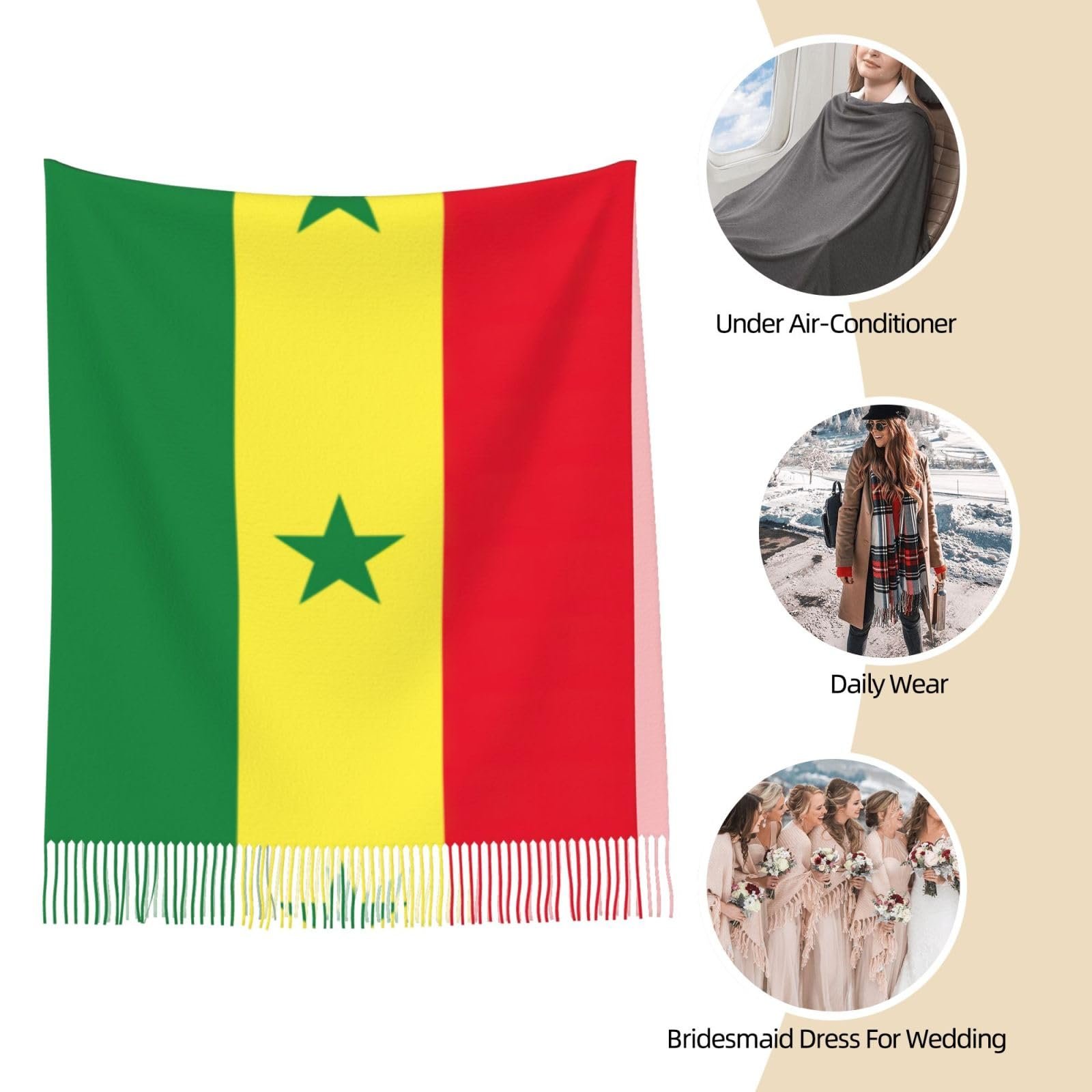 Пашміна LNNIUK Senegal Flag Жіночий зимовий, фото №7